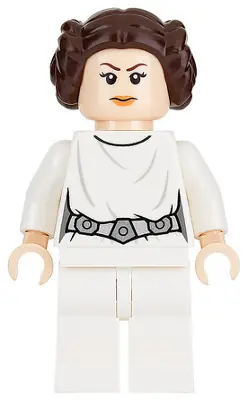 SW0779:  Princess Leia - White Dress, Detailed Belt with 3 Emblems, White Legs, Angry Frown / Lopsided Grin