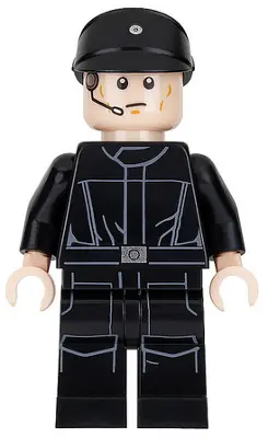 SW0802:  Imperial Shuttle Pilot - Light Nougat Head with Headset, Imperial Officer Cap