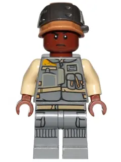 SW0806:  Rebel Trooper - Reddish Brown Head, Helmet with Pearl Dark Gray Band (Corporal Tonc)
