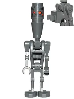 SW0831A:  Assassin Droid (IG-88) - Dark Bluish Gray, Printed Head, 1 x 1 Round Plate and Clip