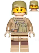 Minifigurka: SW0853:  Resistance Trooper (Female) - Dark Tan Hoodie Jacket, Ammo Pouch, Helmet without Chin Guard