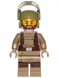 SW0867:  Resistance Trooper - Dark Tan Hoodie Jacket, Harness, Beard, Helmet with Chin Guard