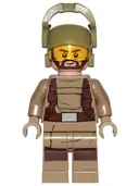 Minifigurka: SW0867:  Resistance Trooper - Dark Tan Hoodie Jacket, Harness, Beard, Helmet with Chin Guard