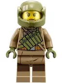 Minifigurka: SW0892:  Resistance Trooper - Dark Tan Hoodie Jacket, Ammo Pouch, Stubble, Helmet with Chin Guard