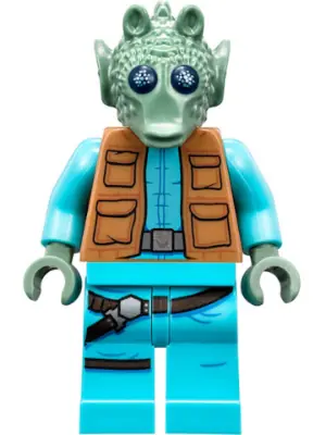 SW0898:  Greedo - Medium Nougat Vest, Belt on Legs and Torso, Medium Azure Legs