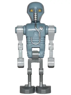 SW0956:  2-1B Medical Droid - Dotted Badge Pattern (Sand Blue), Dark Bluish Gray Legs