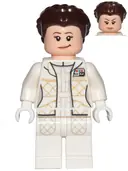 Minifigurka: SW0958:  Princess Leia - Hoth Outfit, White Jacket, Lopsided Grin / Angry Frown