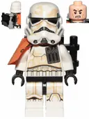 Minifigurka: SW0961:  Sandtrooper Squad Leader (Captain) - Orange Pauldron, Ammo Pouch, Dirt Stains, Survival Backpack