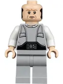 Minifigurka: SW0974:  Lobot - Light Bluish Gray Uniform, Light Nougat Head, Dark Orange Eyebrows
