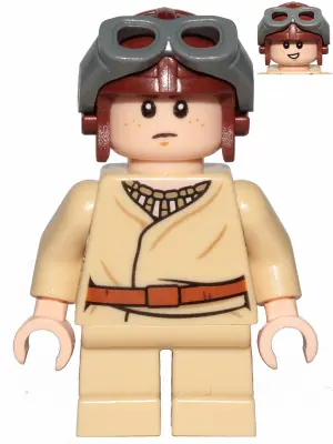 SW1001:  Anakin Skywalker - Short Legs, Reddish Brown Aviator Cap