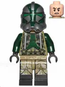Minifigurka: SW1003:  Clone Trooper Commander Gree, 41st Elite Corps (Phase 2) - Kashyyyk Camouflage, Dark Tan Markings on Legs, Scowl