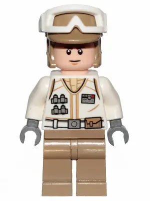 SW1015:  Hoth Rebel Trooper White Uniform, Dark Tan Legs (Frown)