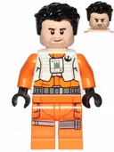Minifigurka: SW1019:  Poe Dameron (Pilot Jumpsuit without Belts and Pipe, Hair)