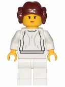 Minifigurka: SW1022:  Princess Leia - White Dress, Simple Belt, Yellow Head and Hands, 20th Anniversary Torso