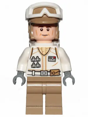 SW1026:  Hoth Rebel Trooper White Uniform, Dark Tan Legs, Backpack (Cheek Lines)