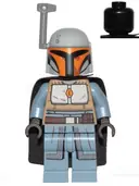 Minifigurka: SW1077:  Mandalorian Tribe Warrior (Amot Tenau) - Female, Black Cape, Light Bluish Gray Helmet with Antenna / Rangefinder