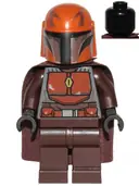 Minifigurka: SW1079:  Mandalorian Tribe Warrior (Pen Varad) - Male, Dark Brown Cape, Dark Orange Helmet