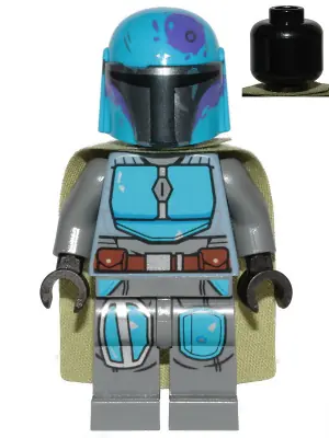 SW1080:  Mandalorian Tribe Warrior (Hewitt Dala) - Male, Olive Green Cape, Dark Azure Helmet