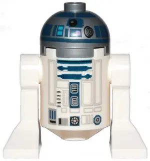 SW1085:  Astromech Droid, R2-D2 - Flat Silver Head, Dark Pink Dots and Large Receptor