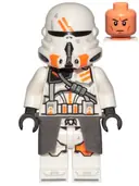 Minifigurka: SW1100:  Clone Airborne Trooper, 212th Attack Battalion (Phase 2) - White Arms, Dirt Stains, Dark Bluish Gray Cloth Kama, Nougat Head
