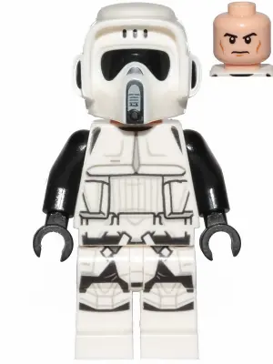 SW1116:  Imperial Scout Trooper - Male, Dual Molded Helmet, Light Nougat Head, Cheek Lines