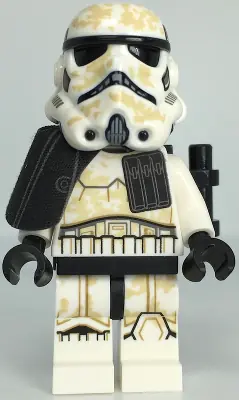 SW1131:  Sandtrooper (Enlisted) - Dual Molded Helmet, Black Pauldron, Ammo Pouch, Dirt Stains, Survival Backpack, Frown