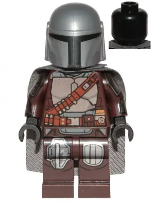 SW1135:  The Mandalorian / Din Djarin / 'Mando' - Silver Beskar Armor, Cape, Plain Head