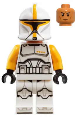 SW1146:  Clone Trooper Commander (Phase 1) - Bright Light Orange Arms, Nougat Head