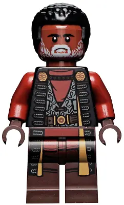 SW1156:  Greef Karga - Black Magistrate Robe, Dark Brown Printed Legs, Gray Beard