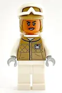 Minifigurka: SW1185:  Hoth Rebel Trooper Dark Tan Uniform and Helmet, White Legs and Backpack, Female