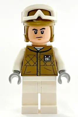 SW1187:  Hoth Rebel Trooper Dark Tan Uniform and Helmet, White Legs