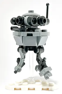 SW1190:  Imperial Probe Droid - Black and Dark Bluish Gray Body, White Plate Stand