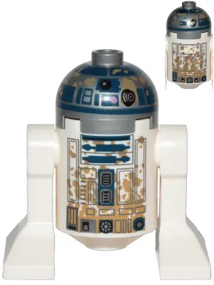 SW1200:  Astromech Droid, R2-D2 - Dirt Stains on Front and Back, with Dirt Stains on Top Panels