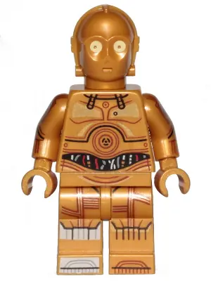 SW1201:  C-3PO - Printed Legs, Toes and Arms, Bright Light Yellow Eyes