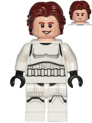 SW1204:  Han Solo - Stormtrooper Outfit, Printed Legs, Shoulder Belts, Open Mouth Smile / Determined