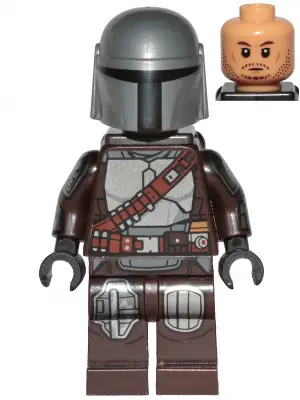 SW1212:  The Mandalorian / Din Djarin / 'Mando' - Silver Beskar Armor, Jet Pack, Printed Head