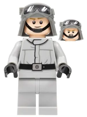 SW1217:  Imperial AT-ST Driver - Helmet with Molded Goggles, Light Bluish Gray Jumpsuit, Plain Legs