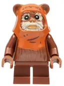 Minifigurka: SW1218:  Wicket (Ewok) - Printed Dark Orange Hood with Wrinkles