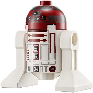 SW1221:  Astromech Droid, R4-P17 - Silver Band Around Dome, Dark Bluish Gray Rectangles