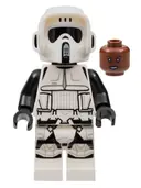 Minifigurka: SW1229:  Imperial Scout Trooper - Female, Dual Molded Helmet, Reddish Brown Head, Open Mouth Smirk