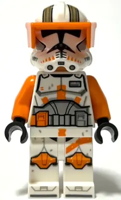 SW1233:  Clone Trooper Commander Cody, 212th Attack Battalion (Phase 2) - Orange Visor, Nougat Head, Helmet with Holes, Printed Legs