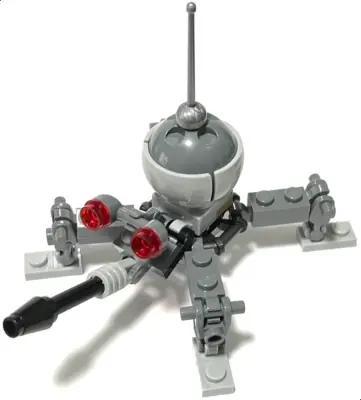 SW1234:  Dwarf Spider Droid - Dark Bluish Gray Dome, Black Cone 1 x 1