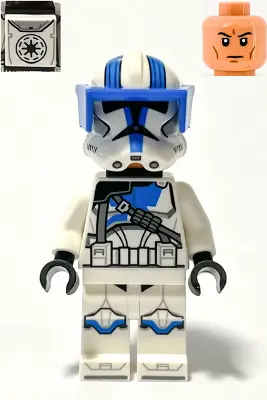 SW1247:  Clone Heavy Trooper, 501st Legion (Phase 2) - White Arms, Blue Visor, Backpack, Nougat Head, Helmet with Holes