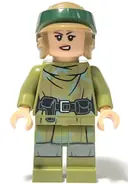 Minifigurka: SW1264:  Princess Leia - Endor Outfit, Olive Green Camouflage, Helmet