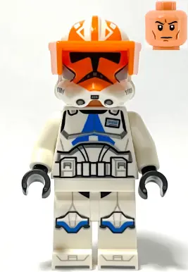 SW1277:  Clone Captain Vaughn, 501st Legion, 332nd Company (Phase 2) - Helmet with Holes and Togruta Markings, Orange Visor