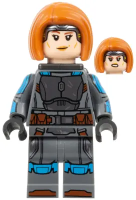 SW1287:  Bo-Katan Kryze - Printed Arms, Jet Pack, Dark Orange Hair