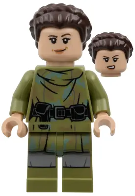 SW1296:  Princess Leia - Endor Outfit, Olive Green Camouflage, Braided Hair