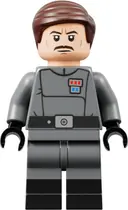 Minifigurka: SW1316:  Admiral Wullf Yularen - Dark Bluish Gray Uniform, Dark Brown Hair