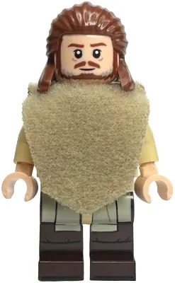 SW1334A:  Qui-Gon Jinn - Dark Brown Legs, Poncho, Reddish Brown Beard