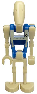 SW1338:  Battle Droid Pilot - Blue Torso with Tan Insignia and Chest Badge, Angled Arm and Straight Arm